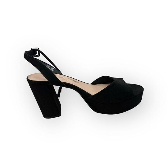 Chinese Laundry Womens Theresa Micro Suede Platform Sandal Black Size 7 - Picture 1 of 11